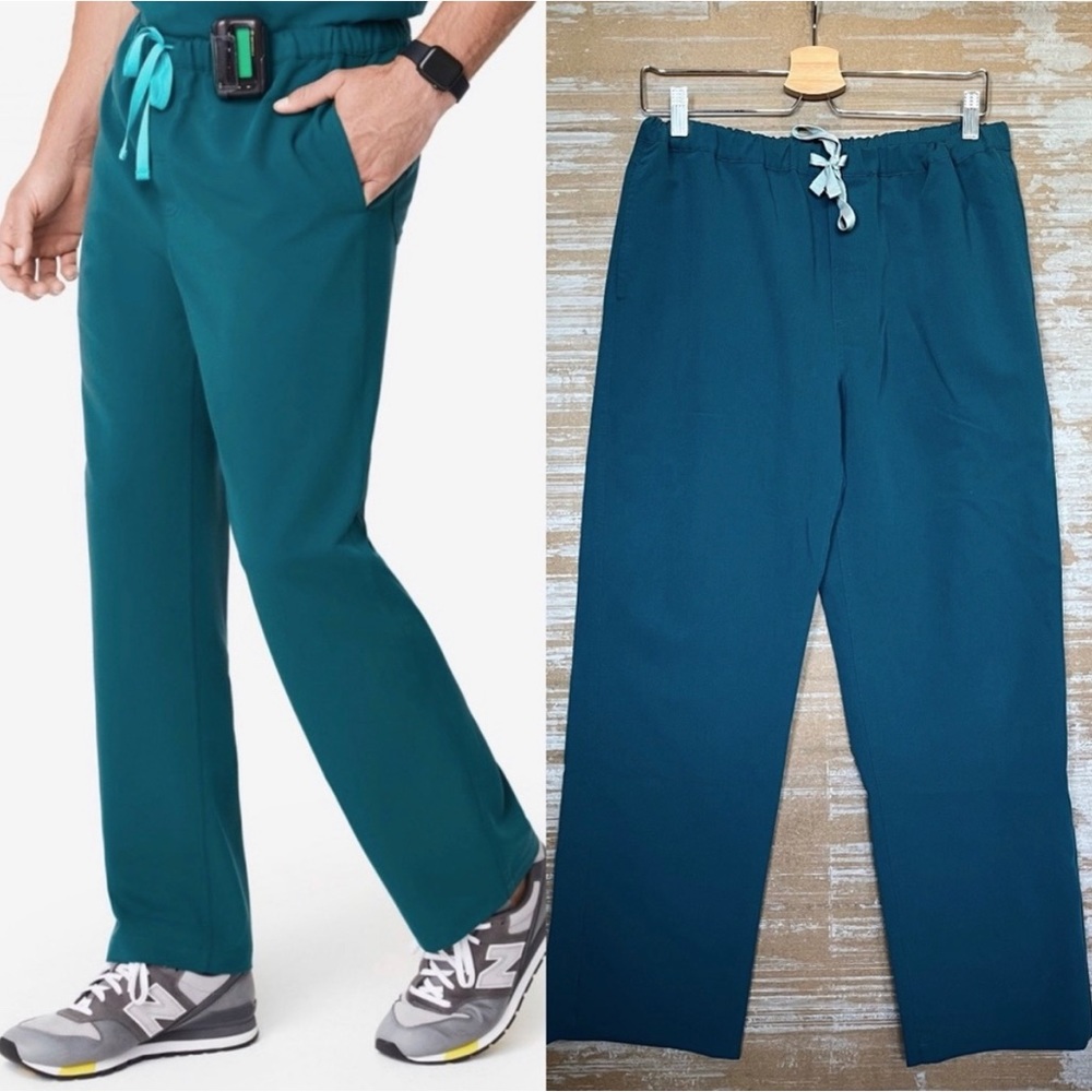 FIGS Technical Collection Pisco Pants Caribbean Blue Dark Teal M/SHORT